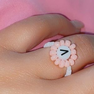Letter flower ring